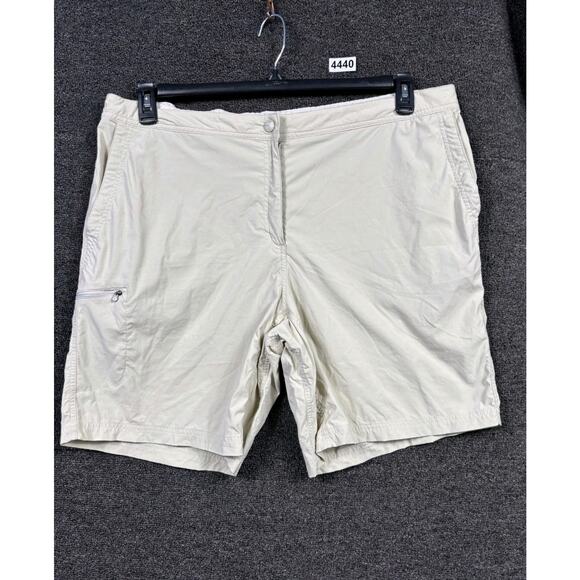 LL Bean Chino Khaki Shorts Womens Plus size 20W High Rise Nylon Blend - Picture 1 of 8